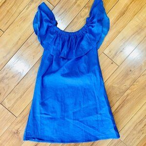 Royal Blue ruffle dress summer July XS extra small